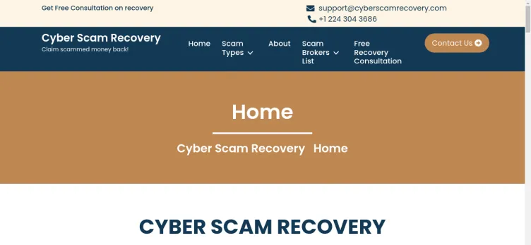 Screenshot CyberScamRecovery.com