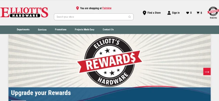 Screenshot ElliottsHardware.com