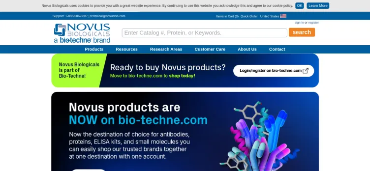 Screenshot NovusBio.com