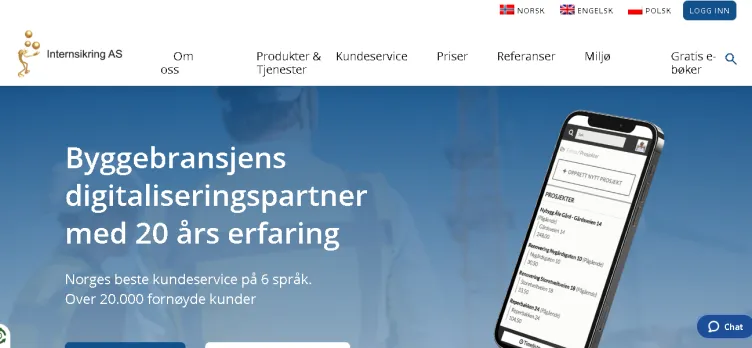 Screenshot Internsikring.no