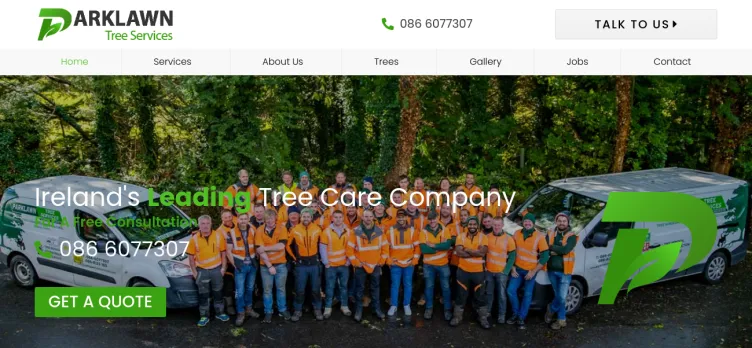 Screenshot ParkLawnTreeServices.com