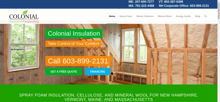 Screenshot Colonial Insulation