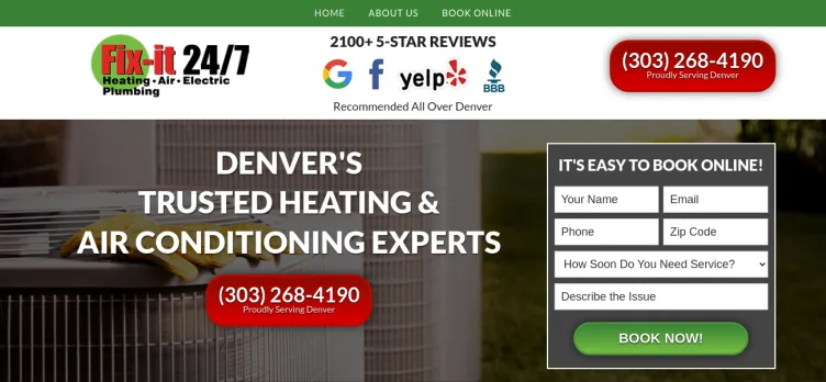 Screenshot FixMyHomeHVAC.com