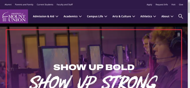 Screenshot MountUnion.edu