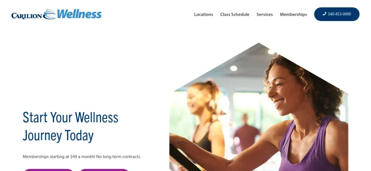 Screenshot Carilion Wellness