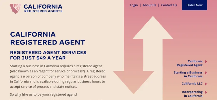 Screenshot California Registered Agents