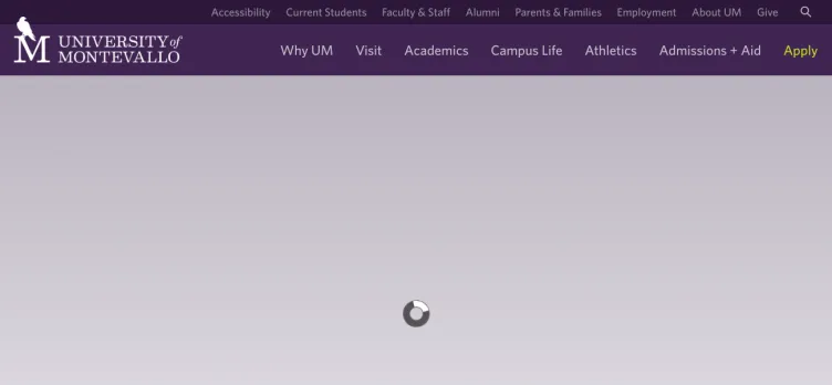 Screenshot Montevallo.edu