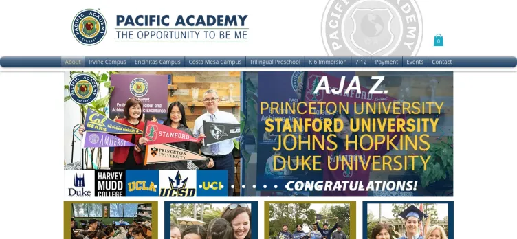 Screenshot Pacific Academy