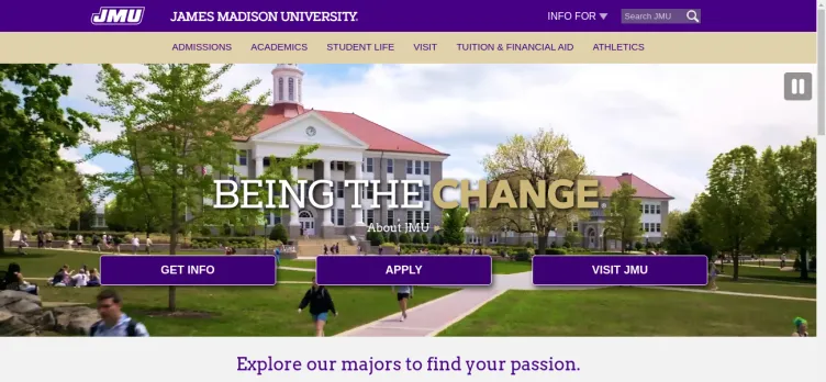 Screenshot JMU.edu