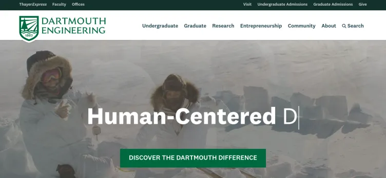 Screenshot Dartmouth.edu