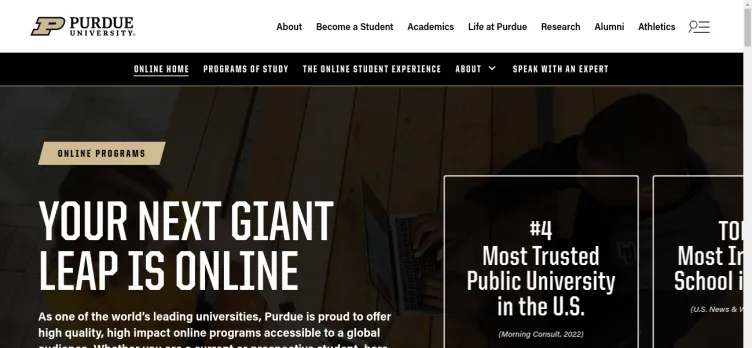 Screenshot Online.Purdue.edu