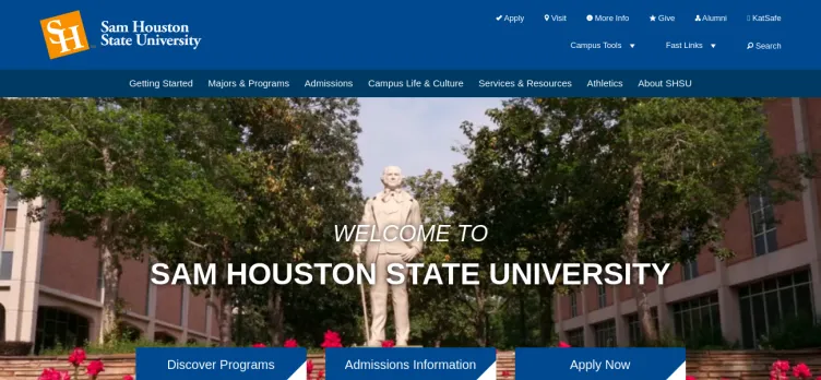 Screenshot SHSU.edu