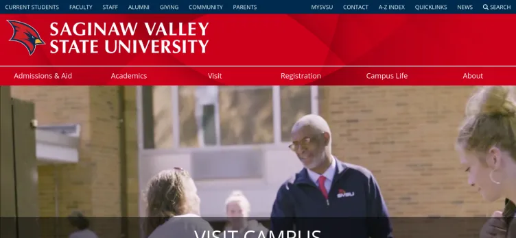 Screenshot SVSU.edu