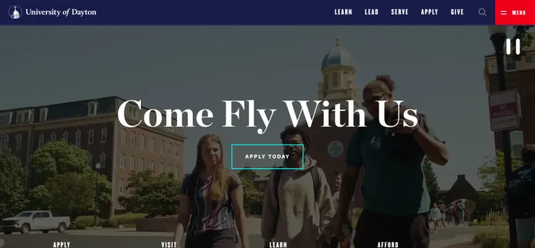 Screenshot Udayton.edu
