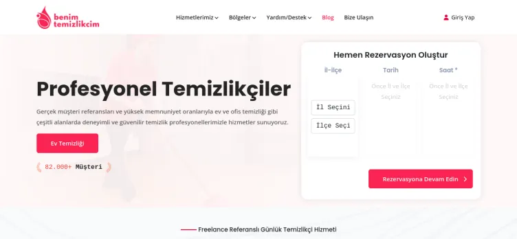 Screenshot BenimTemizlikcim.com