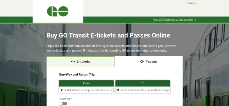 Screenshot GO Transit