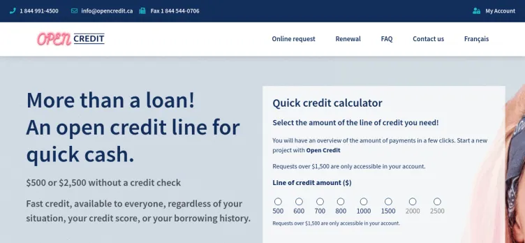 Screenshot Open Credit