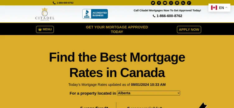 Screenshot Citadel Mortgages