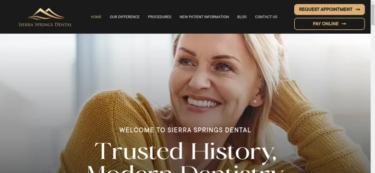 Screenshot Sierra Springs Dental