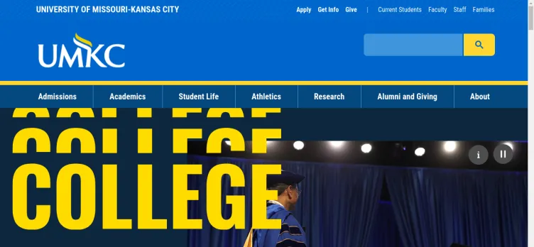 Screenshot UMKC.edu