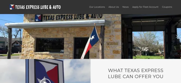 Screenshot TexasExpressLube.com