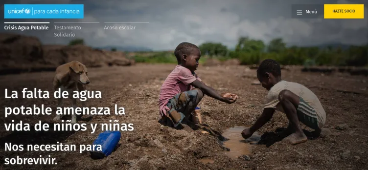 Screenshot Unicef.es