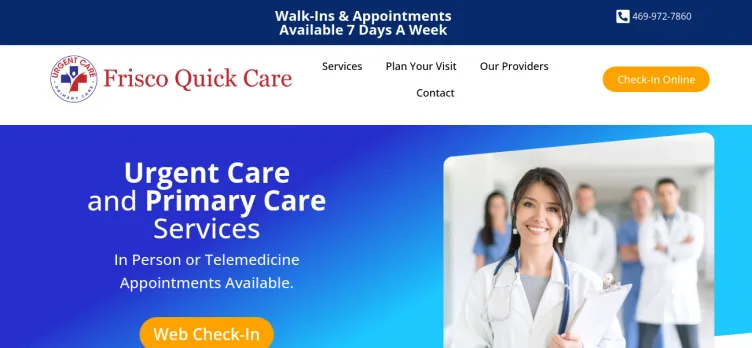 Screenshot QuickCareClinics.org