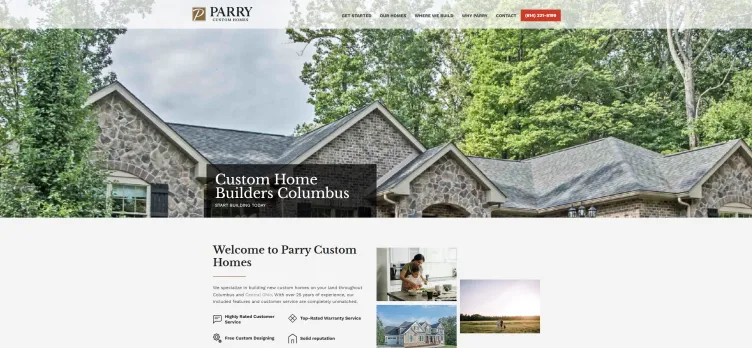 Screenshot ParryHomesWestVirginia.com