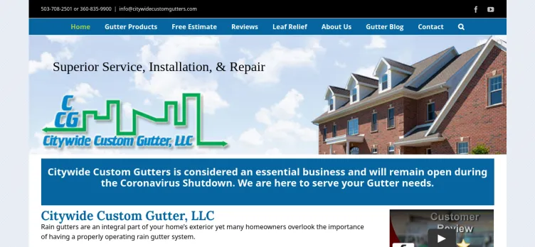 Screenshot CitywideCustomGutters.com