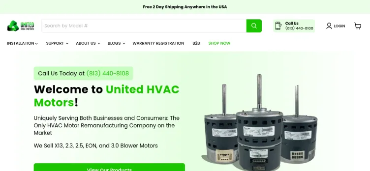 Screenshot United HVAC Motors