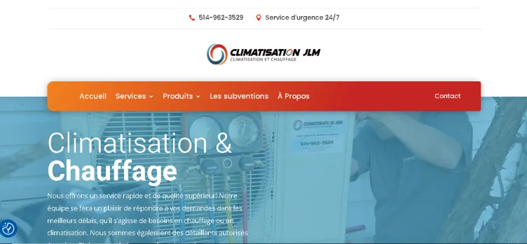 Screenshot ClimatisationJLM.ca