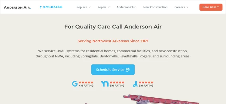 Screenshot AndersonAir.com