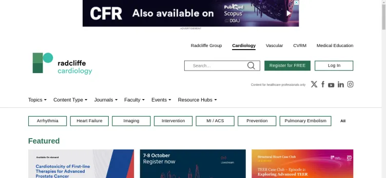 Screenshot Radcliffe Cardiology