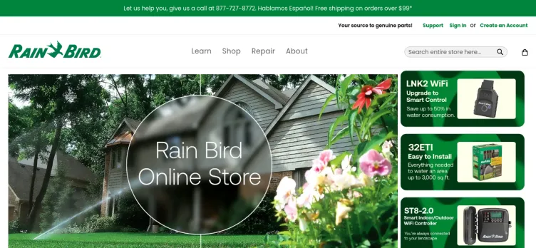 Screenshot Rainbird.com