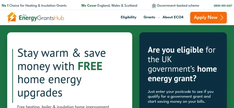 Screenshot EnergyGrantsHub.co.uk