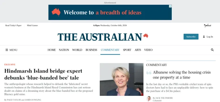 Screenshot The Australian