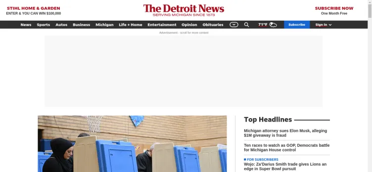 Screenshot Detroit News