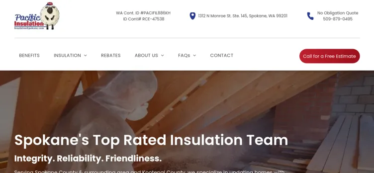 Screenshot InsulationSpokane.com