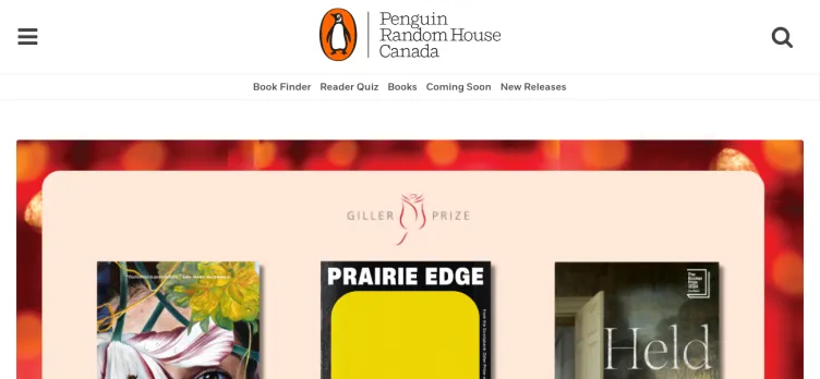 Screenshot PenguinRandomHouse.ca