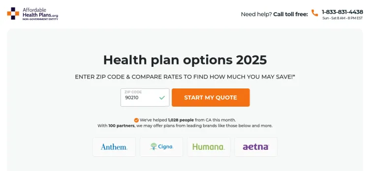 Screenshot Affordable Health Plans