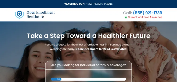 Screenshot Open Enrollment Healthcare