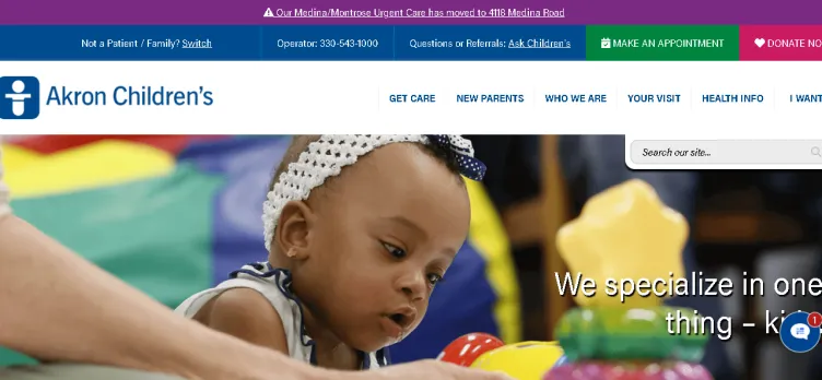 Screenshot AkronChildrens.org