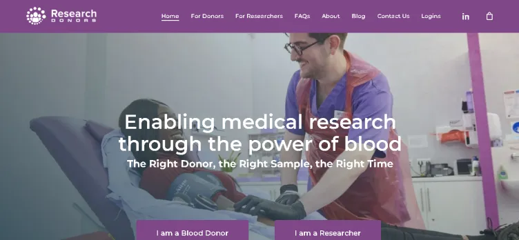 Screenshot ResearchDonors.co.uk