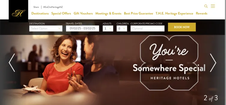 Screenshot Heritage Hotels