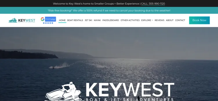 Screenshot Key West Boat & Jet Ski Adventures