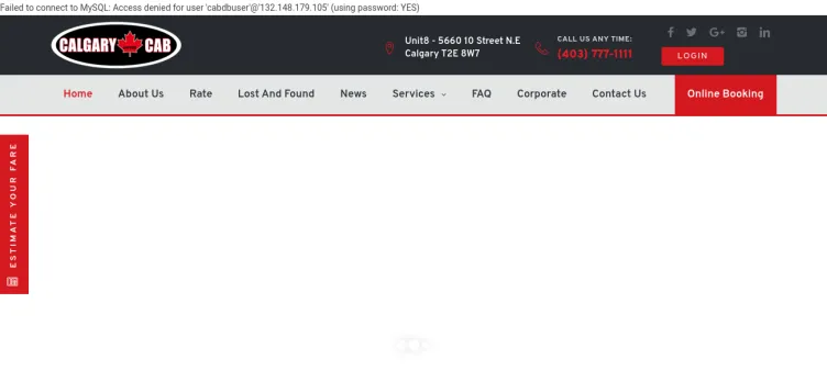 Screenshot CalgaryCabs.ca