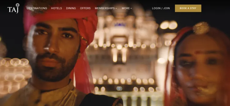 Screenshot Taj Hotels