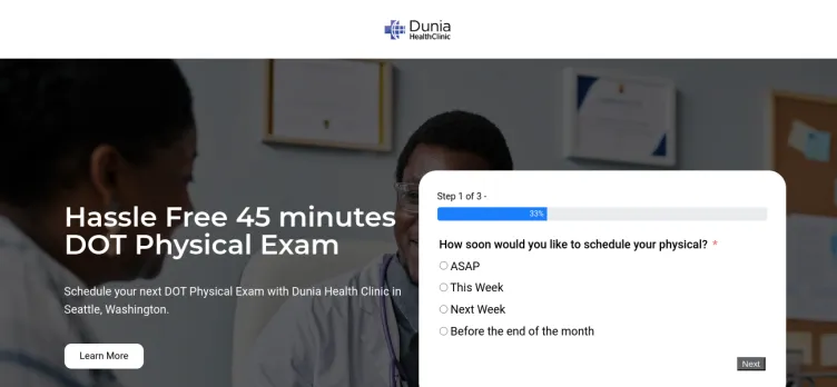 Screenshot Dunia Health Clinic