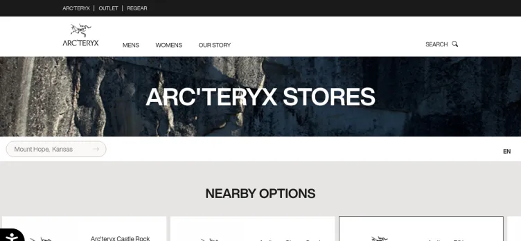 Screenshot Arcteryx.com