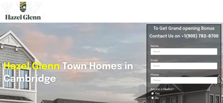 Screenshot HazelGlenTownscambridge.ca